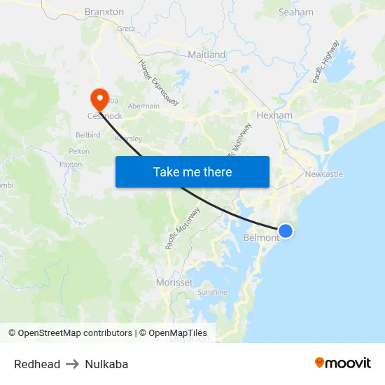 Redhead to Nulkaba map