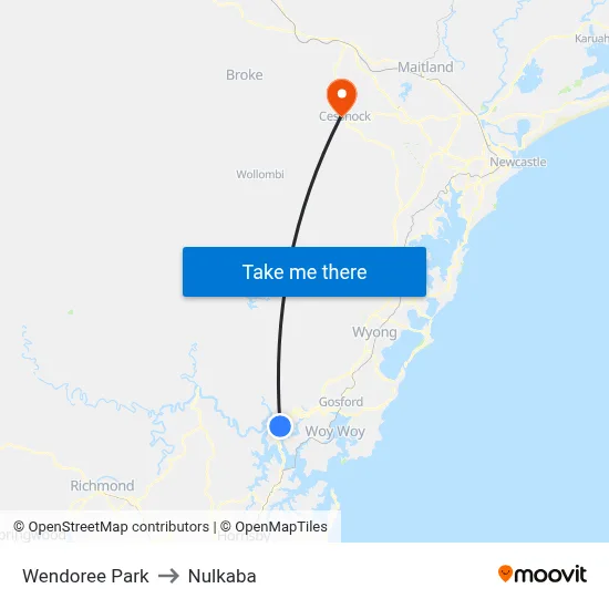 Wendoree Park to Nulkaba map