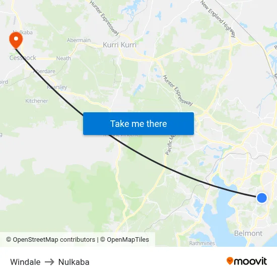 Windale to Nulkaba map