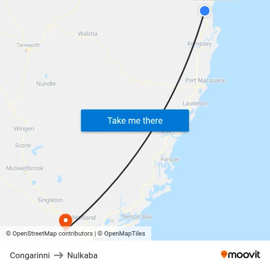 Congarinni to Nulkaba map