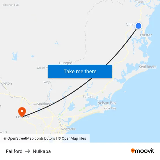 Failford to Nulkaba map