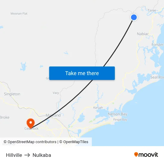 Hillville to Nulkaba map
