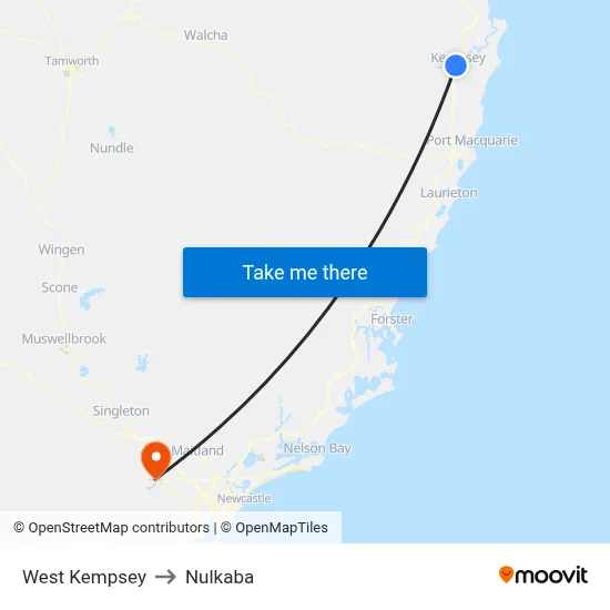 West Kempsey to Nulkaba map
