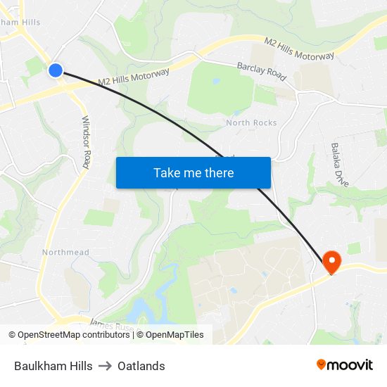 Baulkham Hills to Oatlands map