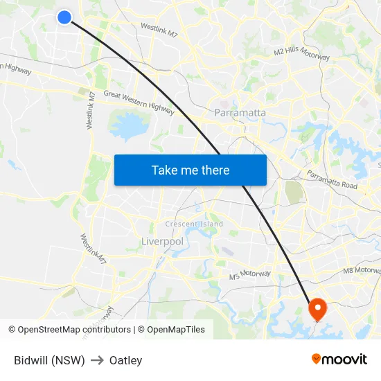 Bidwill (NSW) to Oatley map