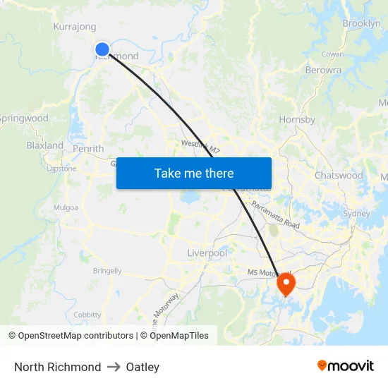 North Richmond to Oatley map