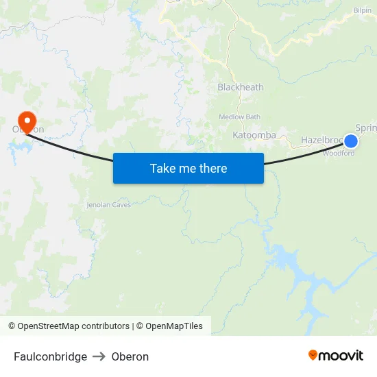 Faulconbridge to Oberon map