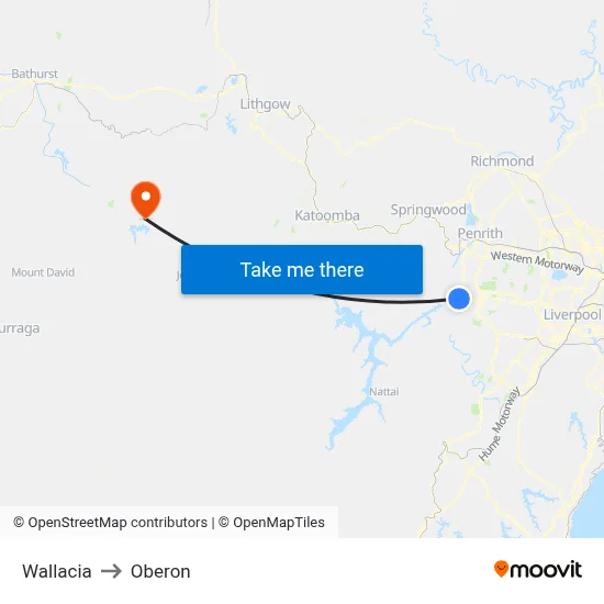 Wallacia to Oberon map