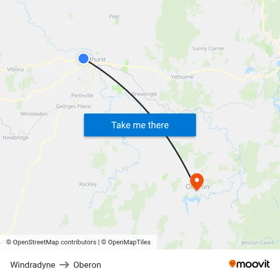 Windradyne to Oberon map