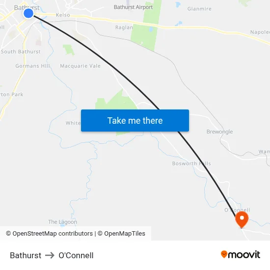Bathurst to O'Connell map