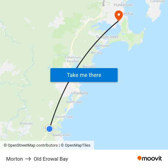 Morton to Old Erowal Bay map