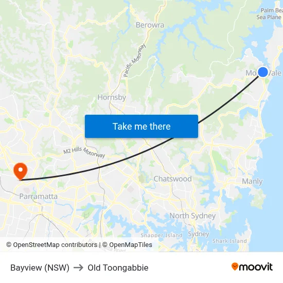Bayview (NSW) to Old Toongabbie map