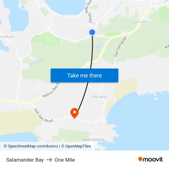 Salamander Bay to One Mile map