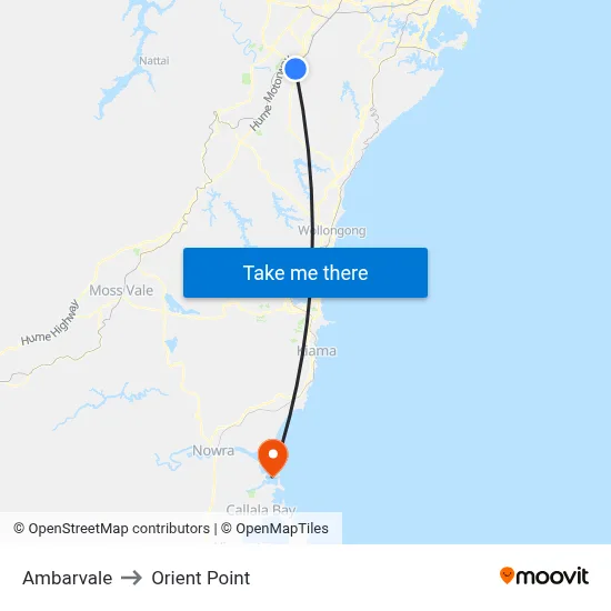 Ambarvale to Orient Point map