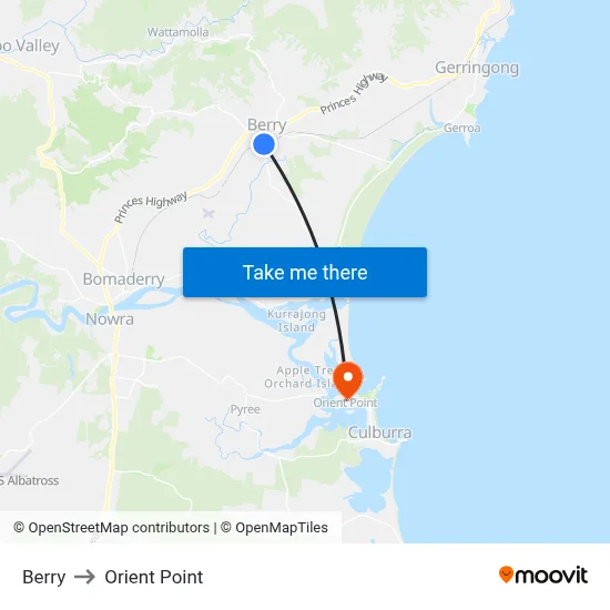 Berry to Orient Point map