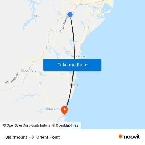 Blairmount to Orient Point map