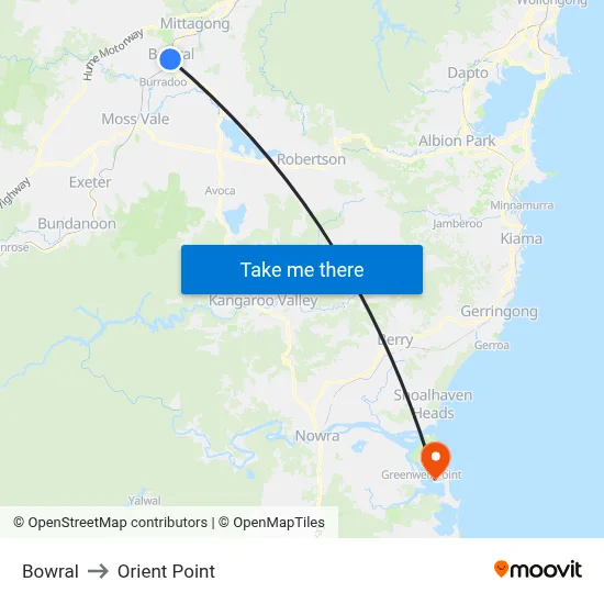 Bowral to Orient Point map