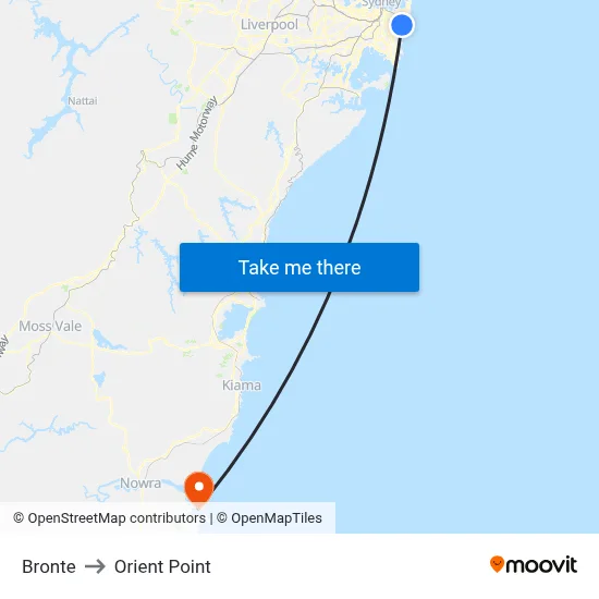 Bronte to Orient Point map