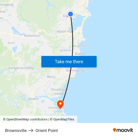 Brownsville to Orient Point map
