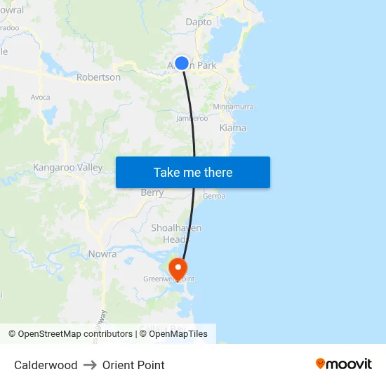 Calderwood to Orient Point map