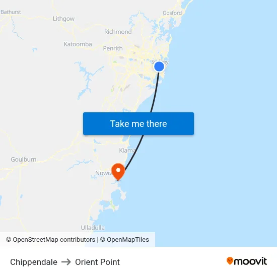 Chippendale to Orient Point map