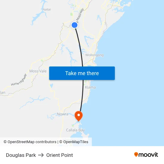Douglas Park to Orient Point map