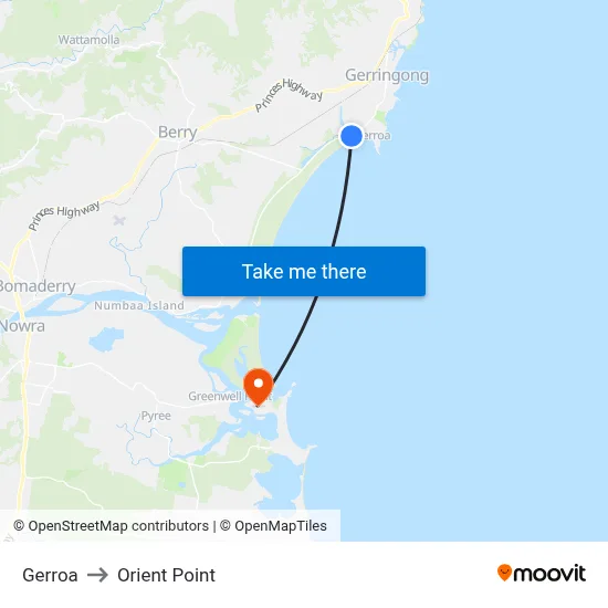 Gerroa to Orient Point map