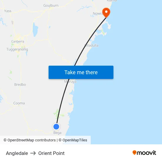 Angledale to Orient Point map