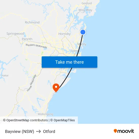 Bayview (NSW) to Otford map