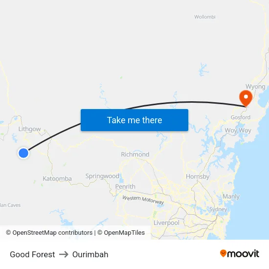 Good Forest to Ourimbah map