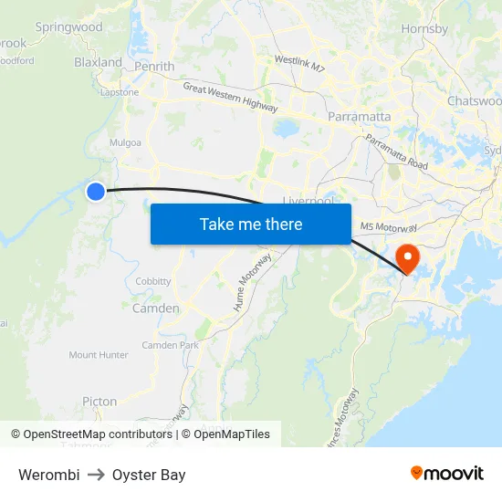 Werombi to Oyster Bay map