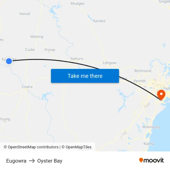 Eugowra to Oyster Bay map