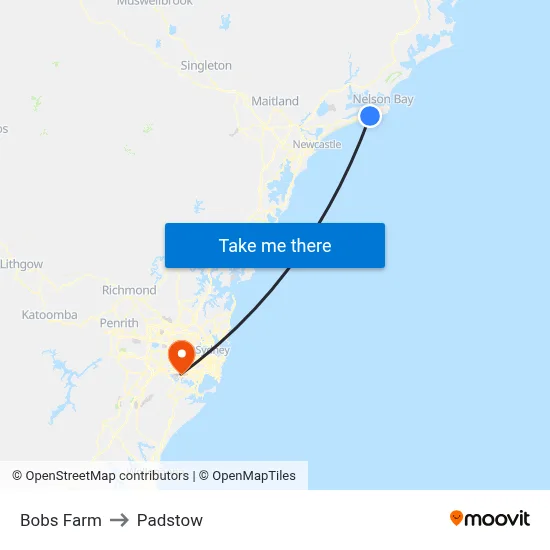 Bobs Farm to Padstow map