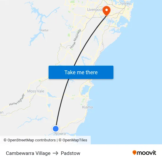 Cambewarra Village to Padstow map
