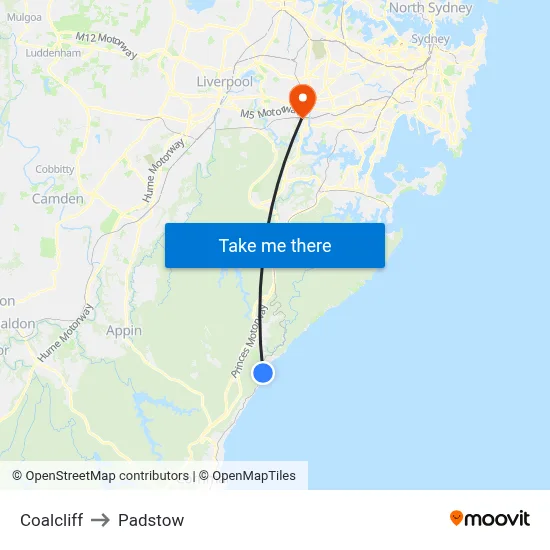 Coalcliff to Padstow map