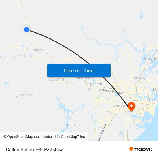 Cullen Bullen to Padstow map