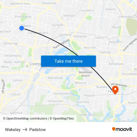 Wakeley to Padstow map