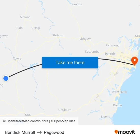 Bendick Murrell to Pagewood map