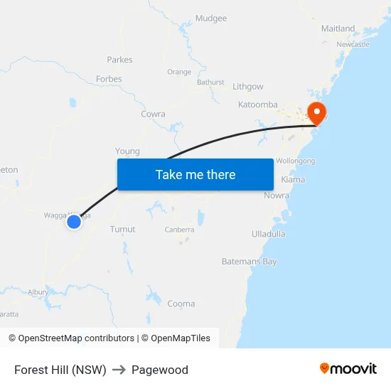 Forest Hill (NSW) to Pagewood map