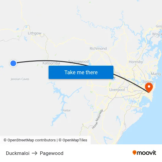 Duckmaloi to Pagewood map