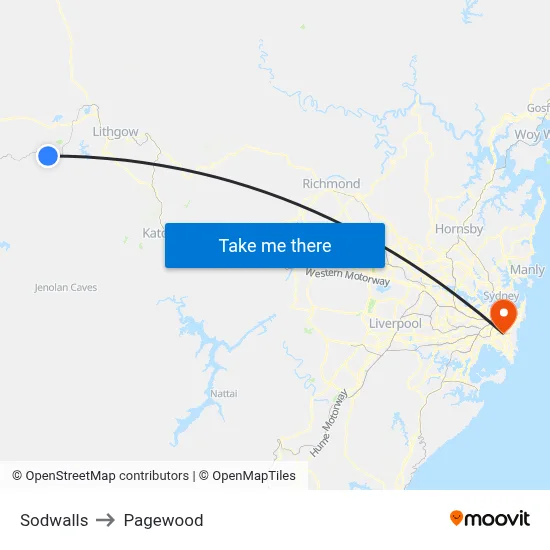 Sodwalls to Pagewood map