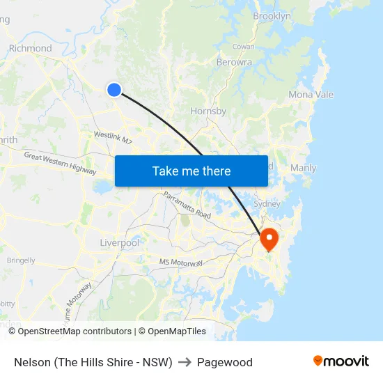 Nelson (The Hills Shire - NSW) to Pagewood map