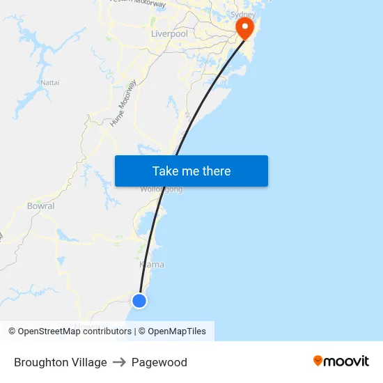 Broughton Village to Pagewood map