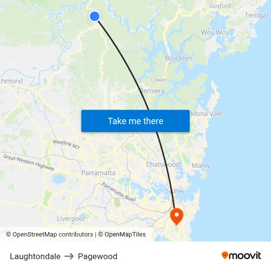 Laughtondale to Pagewood map