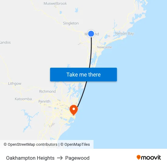 Oakhampton Heights to Pagewood map