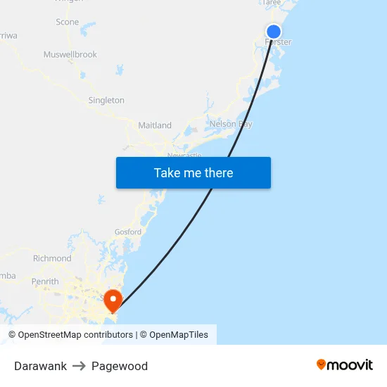 Darawank to Pagewood map