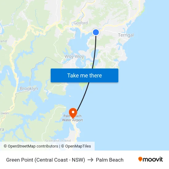 Green Point (Central Coast - NSW) to Palm Beach map