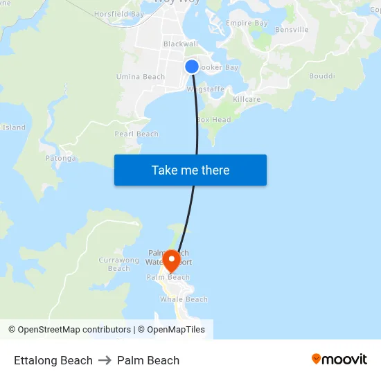 Ettalong Beach to Palm Beach map