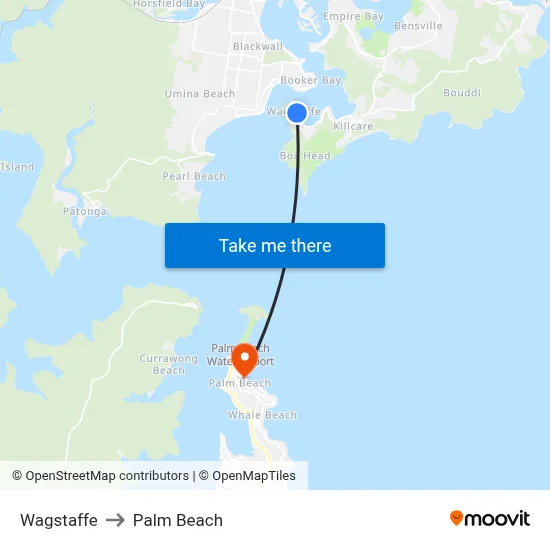 Wagstaffe to Palm Beach map
