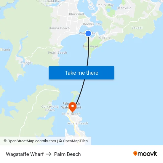 Wagstaffe Wharf to Palm Beach map
